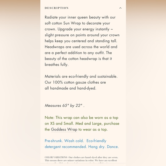 Cottonflower Clothing yoga Sun Wrap - SET OF 4 - Picture 8 of 13